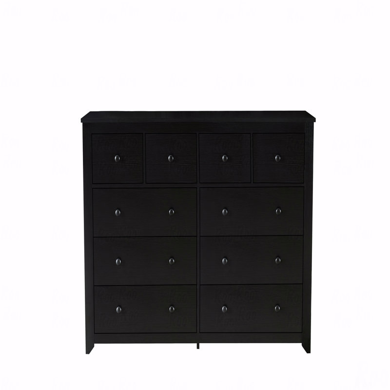 Armoire, moderne, avec tiroirs de rangement larges, 10 tiroirs pour la chambre à coucher, Noir