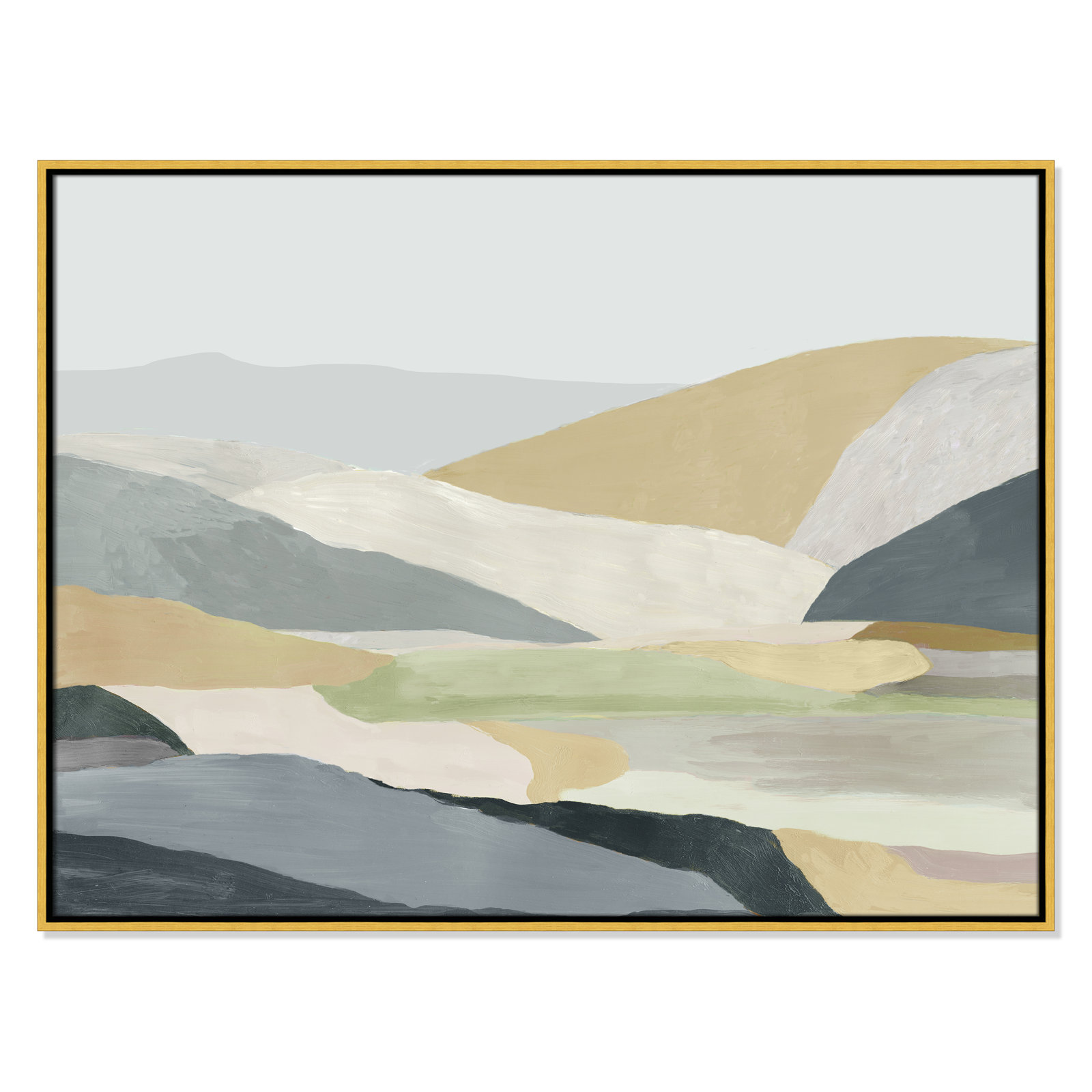 Blair "Warm Hills I" Painting, 31.5" H x 41.5" W x 2" D, Gold Canvas