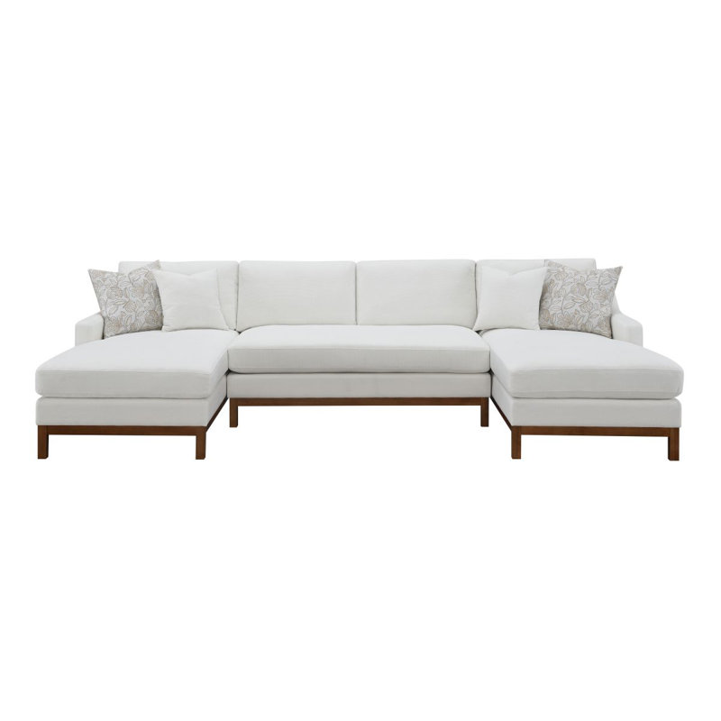 Canapé modulaire en chenille ivoire Valiant avec 4 coussins Valiant