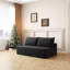 Canapé modulaire Cloud, canapé modulaire moderne avec siège profond, fauteuils rembourrés pour la chambre à coucher du salon, aucun assemblage requis, noir (tissu en velours côtelé moelleux)