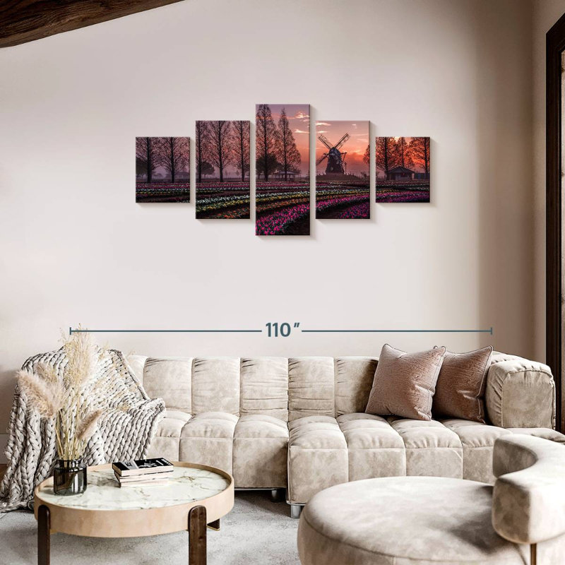 Flower Garden Sunset, 34" H x 74" W