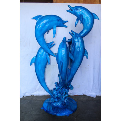 Nifao Collection Fish & Sea Life Giant and Impressive Bronze Fountain with Six Dolphins 65" x 45" x 92"H