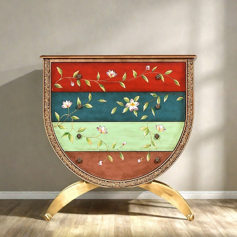 Hand-Painted 4-Drawer Accent Chest
