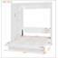 Lit escamotable double pleine grandeur avec tablettes, garde-robe et lumières DEL, blanc-513291370-513291371