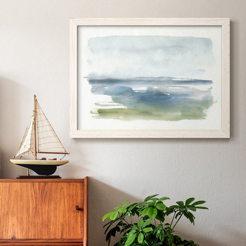 Coastline Splash IV - Toile tendue avec châssis rustique, Cadre blanc, H 14 po x l 20 po x P 1,5 po