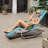 Blizzard Patio Rocking Chair Curved Rocker Chaise Lounge Chair with Pillow-585587001