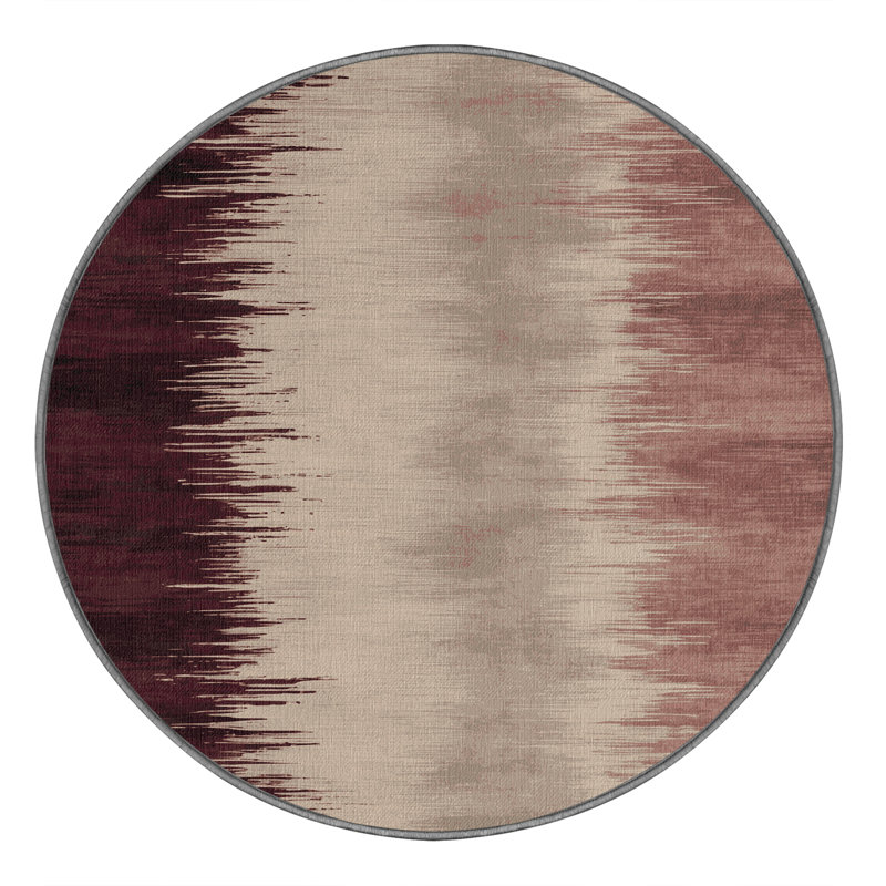 Tapis gris aquarelle lavable à la machine, Rond 5 pi