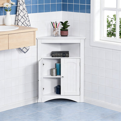 Corner Bathroom Storage Cabinet with  Adjustable Shelf