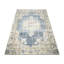 Tapis unique en laine noué à la main des années 1960 de 4 pi 9 po x 7 pi 11 po bleu / beige