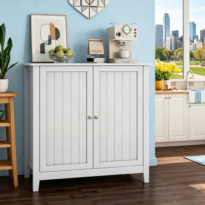 White Double Door Storage Cabinet