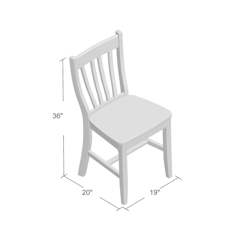 Chaise de salle à manger traditionnelle en bois massif Decovello, Blanc