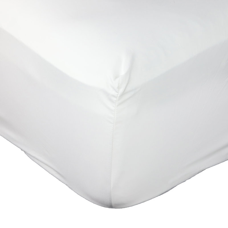 Dependability White Cotton Blend Percale Queen Fitted Sheets, Pack of 12
