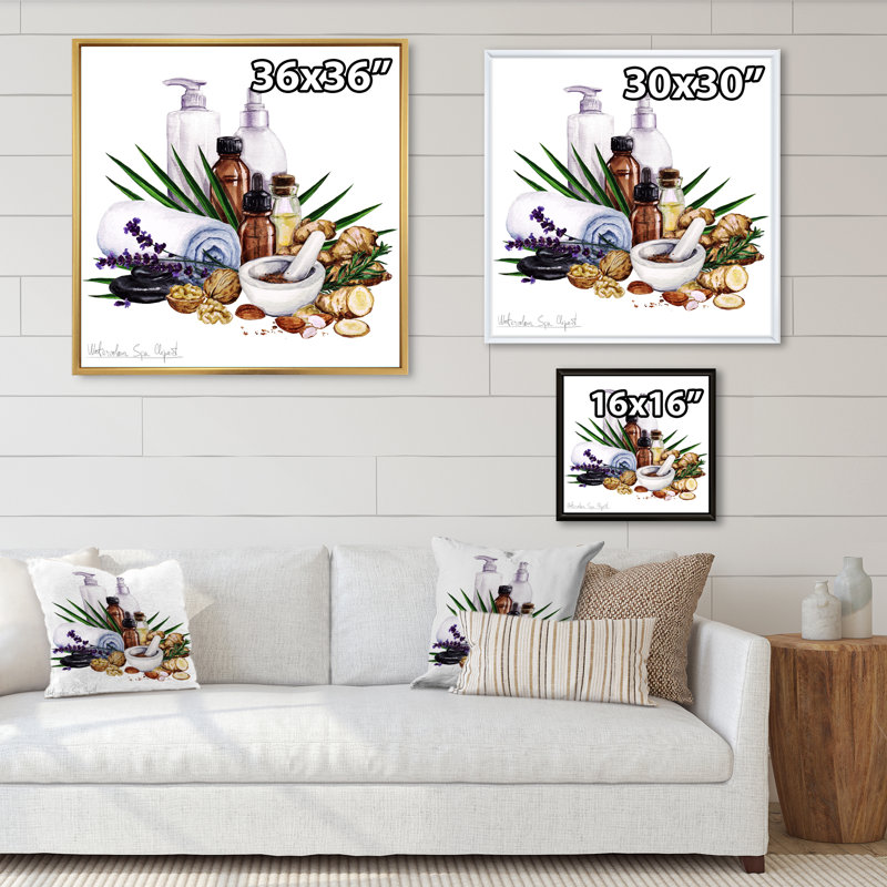 Spa and Bathroom Relax Collection - œuvre d'art moderne et contemporaine sur toile, H 30 po x l 30 po x P 1 po
