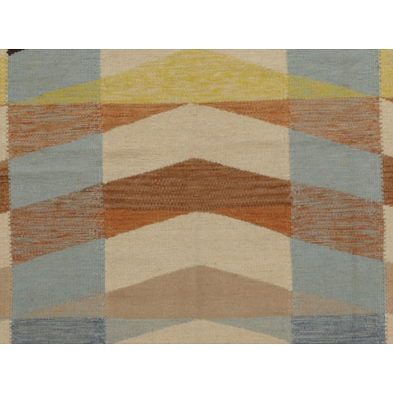 Chevron Area Rug in Blue/Beige