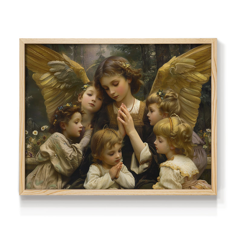 Angels From Above-C - Reproduction encadrée - Restickable, H 22 po x l 28 po, Encadré naturel