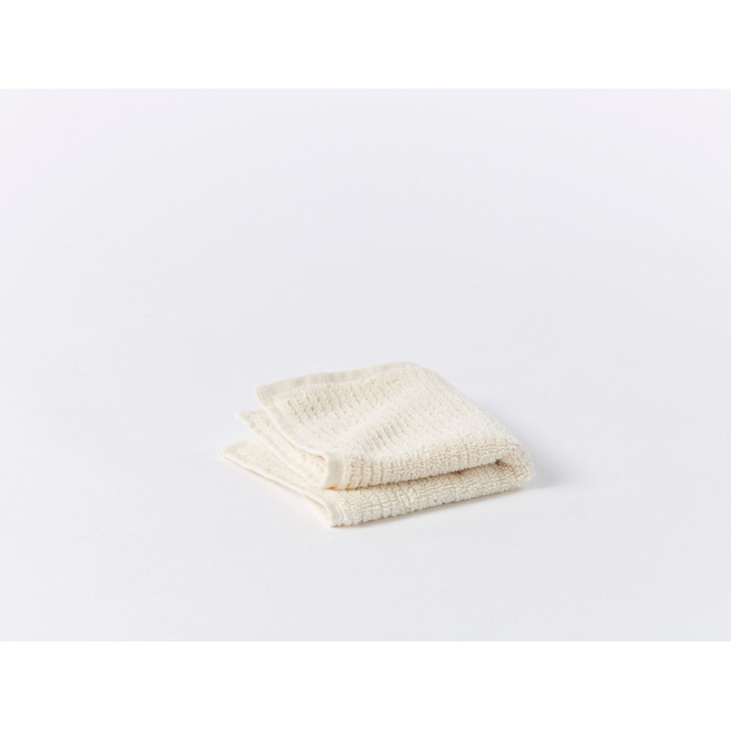 Temescal 100% Cotton Plush Ribbed Washcloth, Undyed