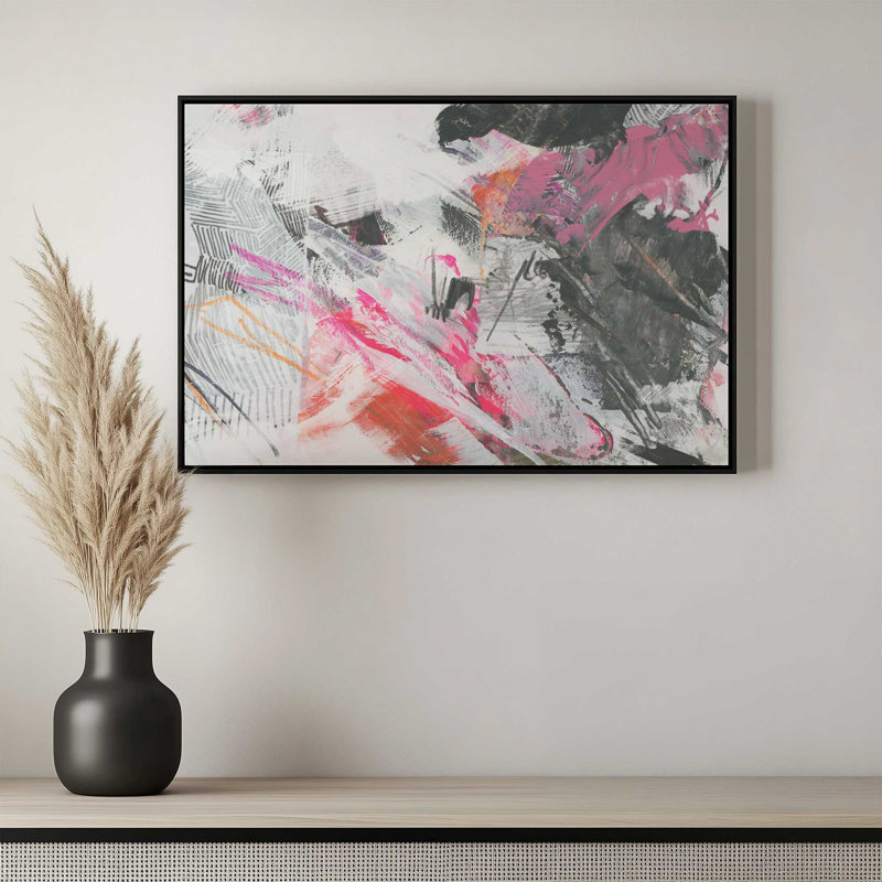 «Rouge à lèvres et charbon II» par June Erica Vess, reproduction d'art sur toile, Argent argent, H 36 po x l 48 po