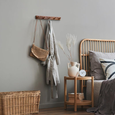 Crochets muraux en bois de teck naturel, ensemble de 2 crochets rustiques pour vestibule, salle de bain et chambre à coucher, chevilles murales en bois durables pour suspendre manteaux, chapeaux, sacs et serviettes