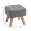 HOMCOM Modern Tufted Footstool, Linen Fabric, Rubber-105501744