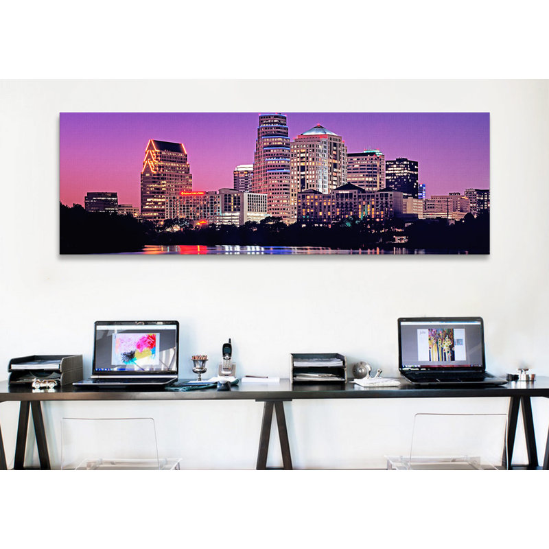 Reproduction de photo sur toile panoramique, Austin, Texas, H 24 po x l 72 po x P 1,5 po, Toile tendue