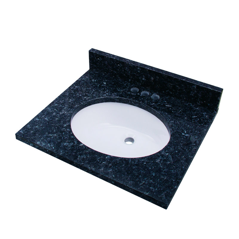 Dessus de salle de bain simple avec lavabo 25 po meuble-lavabo, Perle bleue