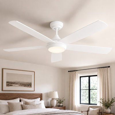 48" Smart Ceiling Fan with Light Kit Included, WiFi/APP/Voice/Remote, Dual-Sided 5-Blade High Airflow Low Noise 6-Speed, Reversible Airflow DC Motor