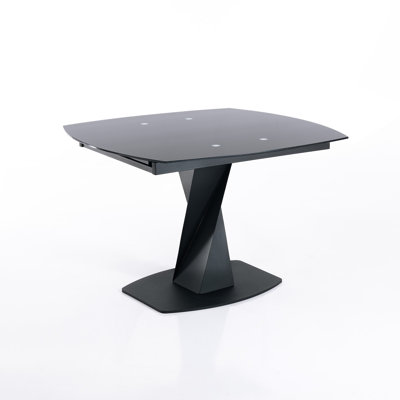 Amaiyah Extendable Oval Glass Top Metal Base Dining Table