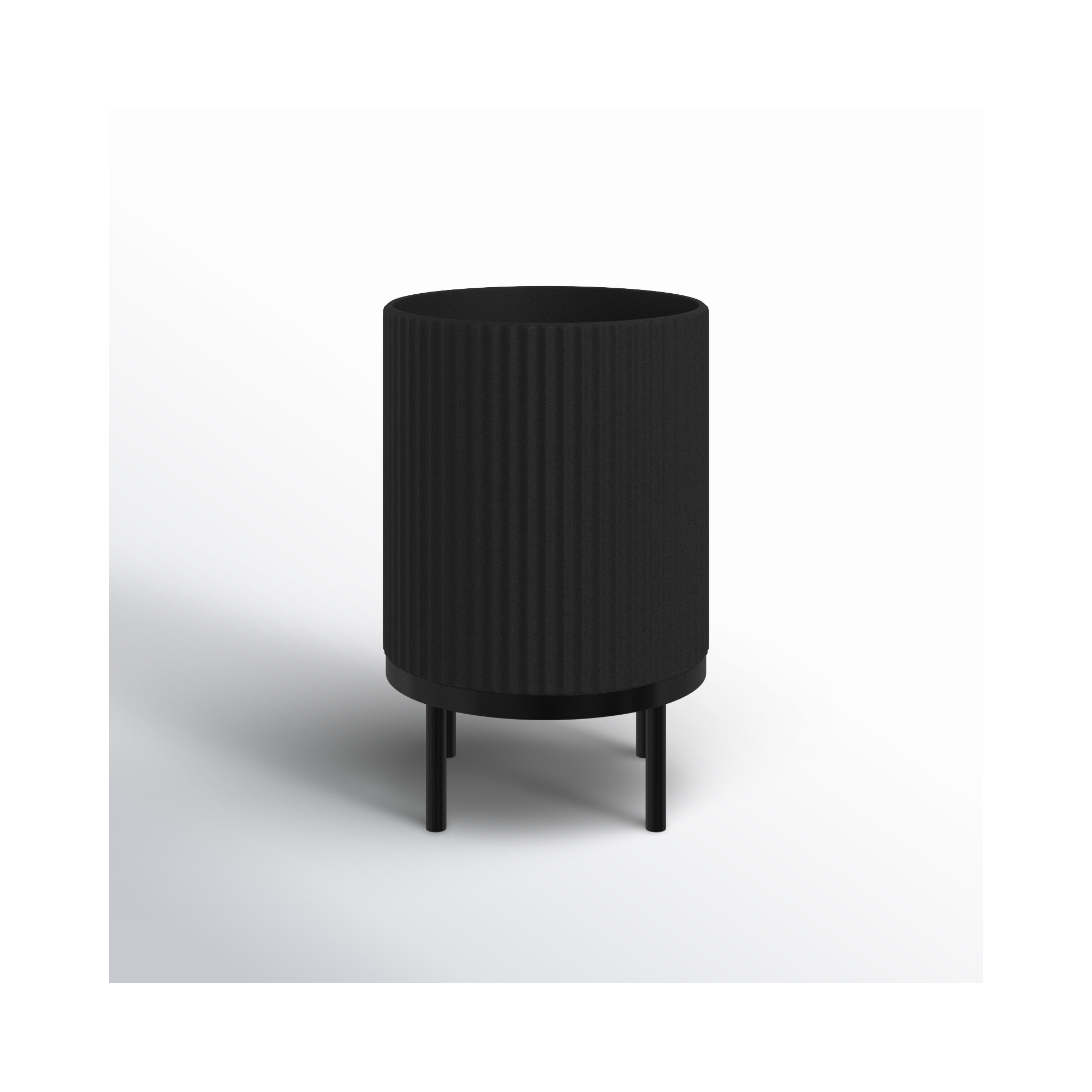 Demi Series Planter with Stand, 22" H x 14.75" W x 14.75" D, 1, Black