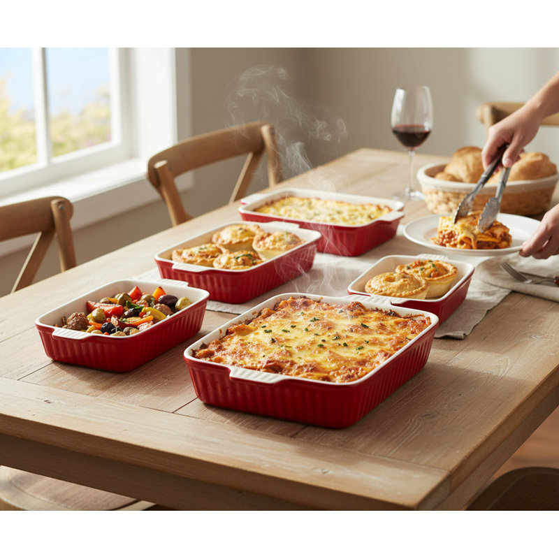 KYEUIN 4 Piece Porcelain Bakeware Set