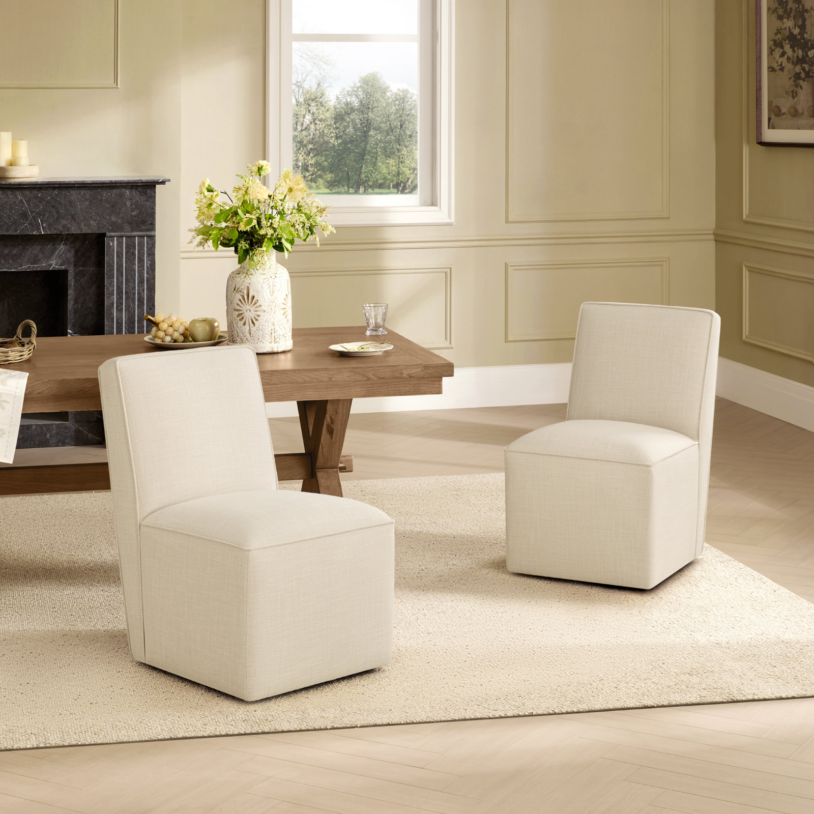 Henley Linen Dining Chair, Performance Linen Effie Linen