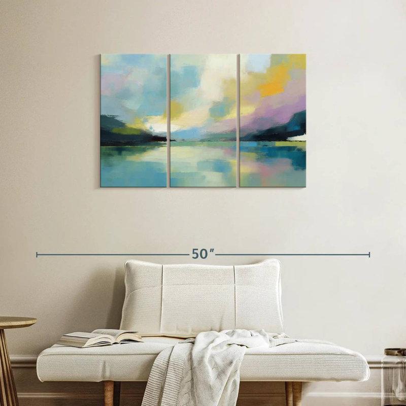 Avery Patchwork Sky Abstract Landscape, 24" H x 38" W