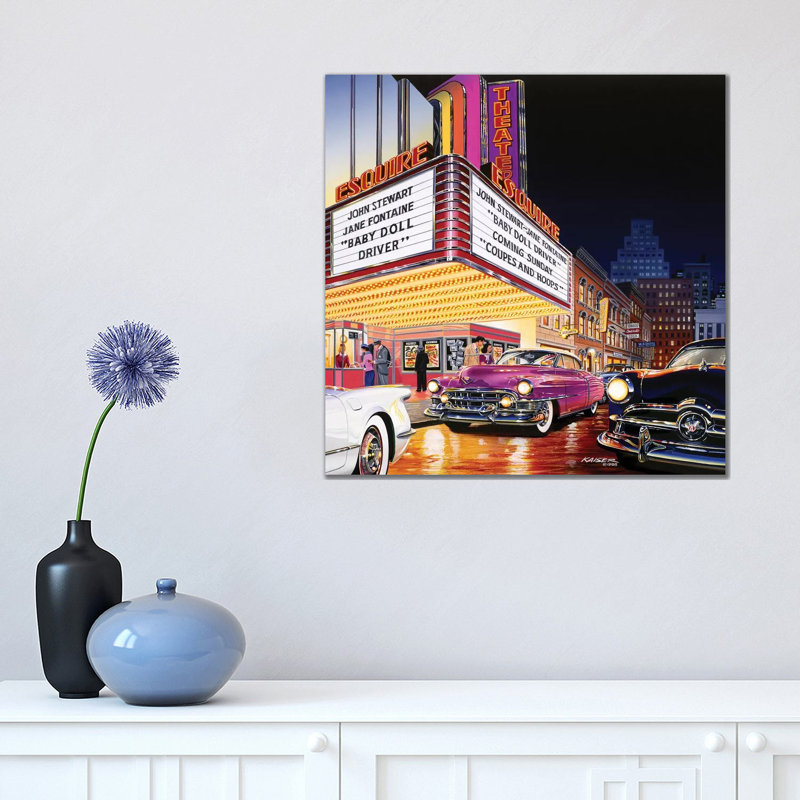Esquire Theatre by Bruce Kaiser - Wrapped Canvas Print, 45.72 cm H x 45.72 cm W