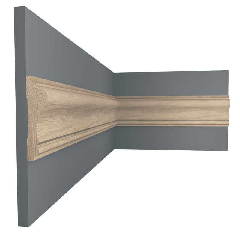 Moulure en bois franc massif de traverse de chaise de qualité supérieure, mesurant 11/16 po x l 2 5/8 po x L 96 po, chêne nuancé américain