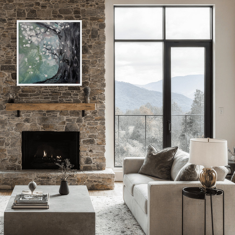 Art mural sur toile "Racines lumineuses" inspirées de la nature par Karen Biery, 12" H x 12" W x 1.125" D, Framed Print