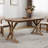 Abdulbaki Rectangular Solid Pine Farm Dining Table with Folding X-Style Legs