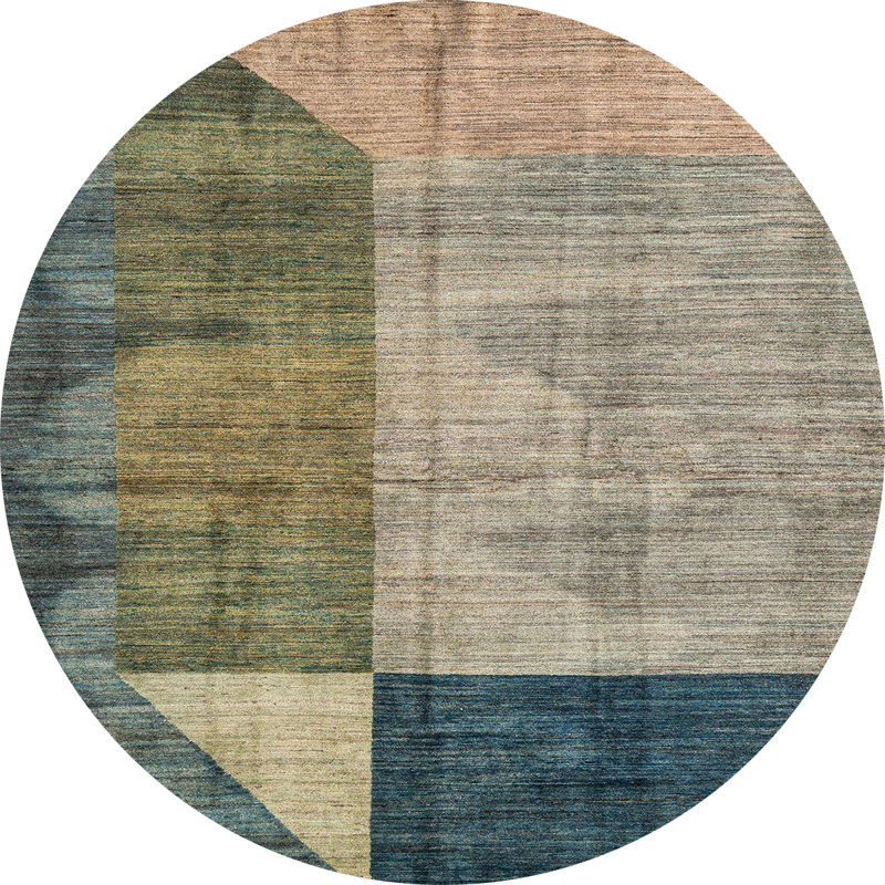 Ambernique Abstract Indoor Rug, Round 3'