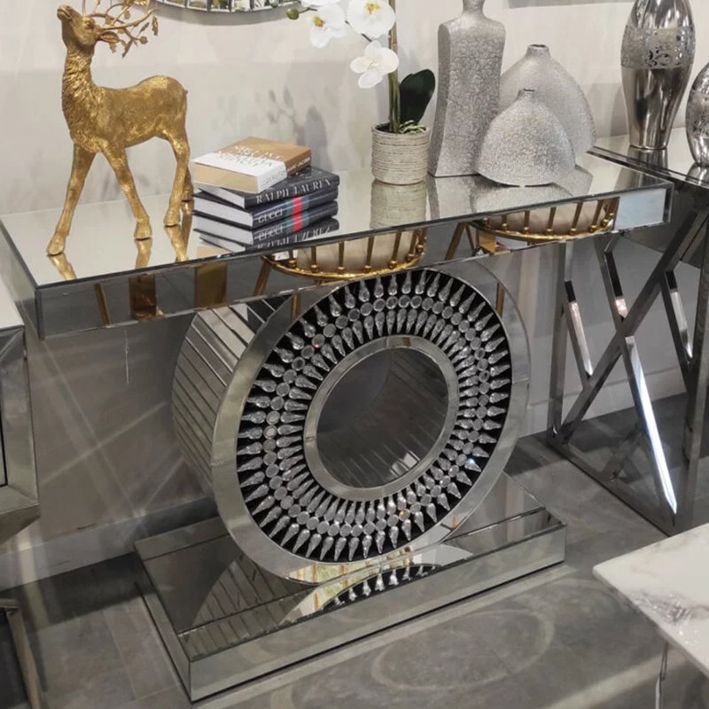 Akiva 120cm Glass Top Console Table