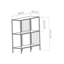 Buffet industriel moderne, noir et fumée, 31,5 po x 35,4 po x 11,8 po | Panneau de particules 100% chêne enduit de mélamine, plateau en verre trempé transparent | Structure et pieds robustes en 100% métal, solution de rangement élégante pour la décoration intérieure-1940506359