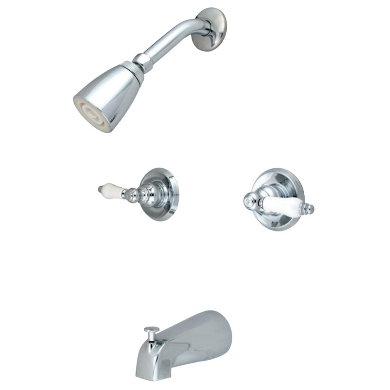 Kingston Brass Victorian Double-Handle Tub and Shower Faucet, Polished Chrome