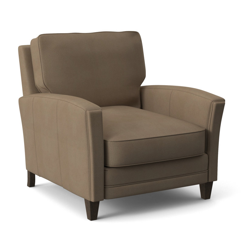 Zion Armchair, Cobblestone, Aline Fumo Genuine Leather