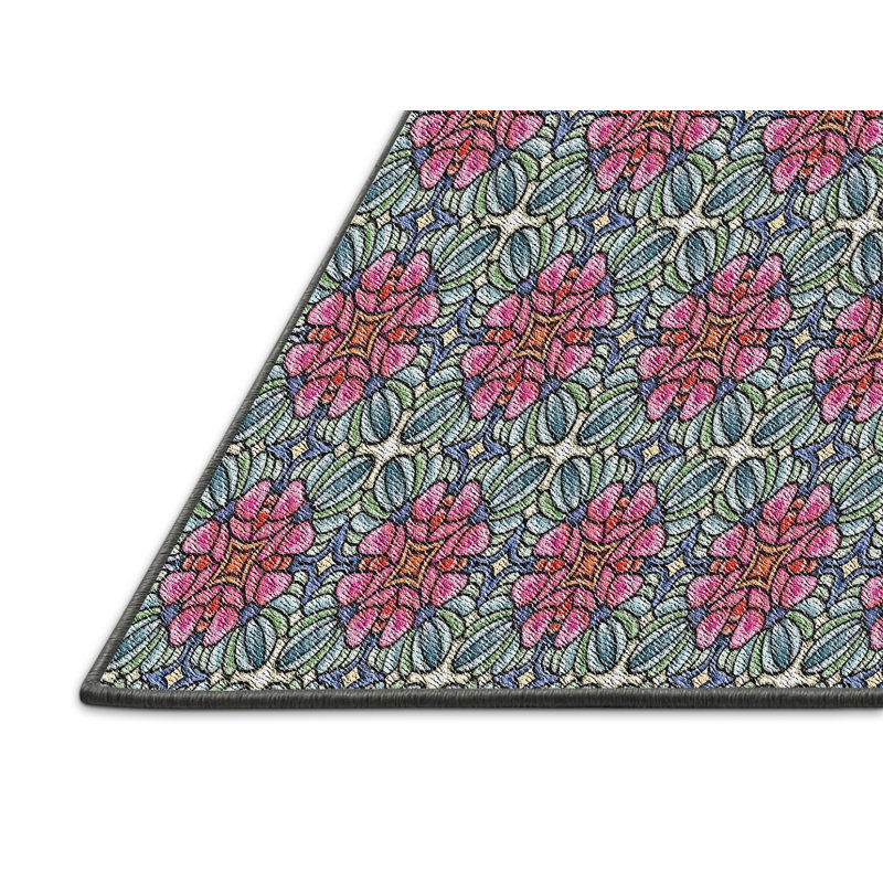 Tapis décoratif rose, Rectangle 6 pi x 9 pi