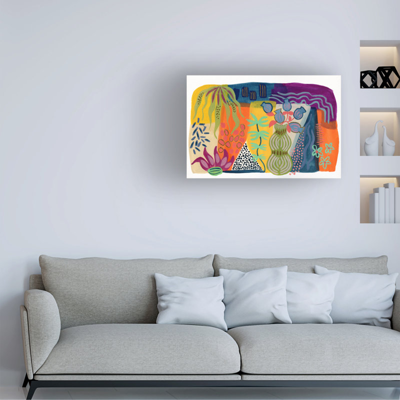 Art mural sur toile tendue - «Green Pot A» de Suzanne Allard pour décoration de salon, de chambre à coucher ou de bureau - 30 x 47
