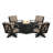 Braxton 5-Piece Deep Seating Swivel Conversation Set with Fire Pit Table-128126266-68603219