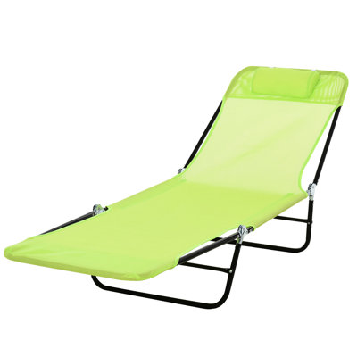 Chaise longue d'extérieur. Pliable pour plus de commodité. Dossier inclinable avec. Siège en filet respirant. Réglable 5. Pour la piscine, la plage, la cour, le patio. Fabrication en acier. Limite de poids de 264 lb L 71,7 po x l 22 po