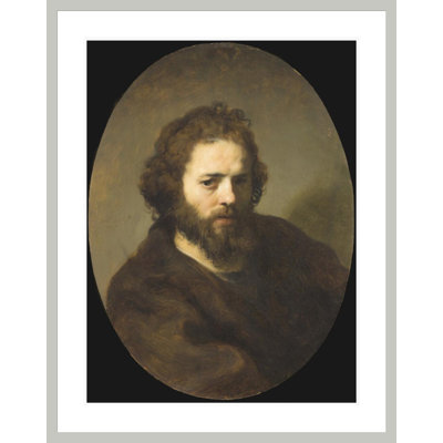 Portrait d'un homme barbu par Rembrandt van Rijn - Estampe numérique encadrée