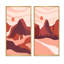 Paysage abstrait dans des tons de rouge et de rose II - ensemble de 2 impressions-1776737337-1776737339