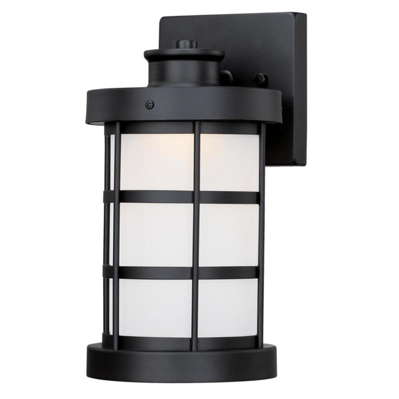 Firthcliffe Wall Light, Matte Black, Frosted, 7.3" H x 9" W x 13.9" D