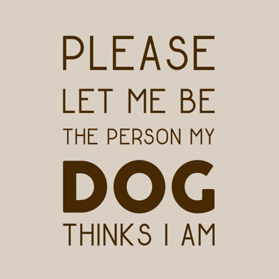 Décalcomanie murale the person my dog pense i