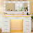 Makeup Vanity Desk with RGB LED Lighted Mirror & Charging Station, 3 Color Modes Makeup Vanity Table with 9 Drawers & 1 Open Shelf,Vanity Table with Glass Top for Bedroom, White