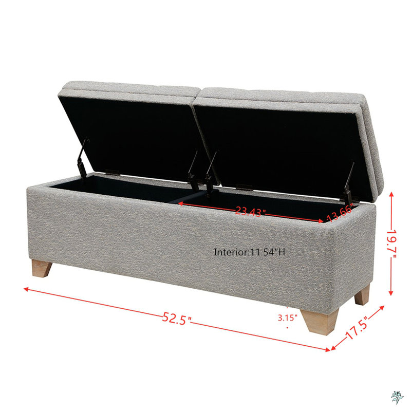Soft Close Storage Bench, Gray